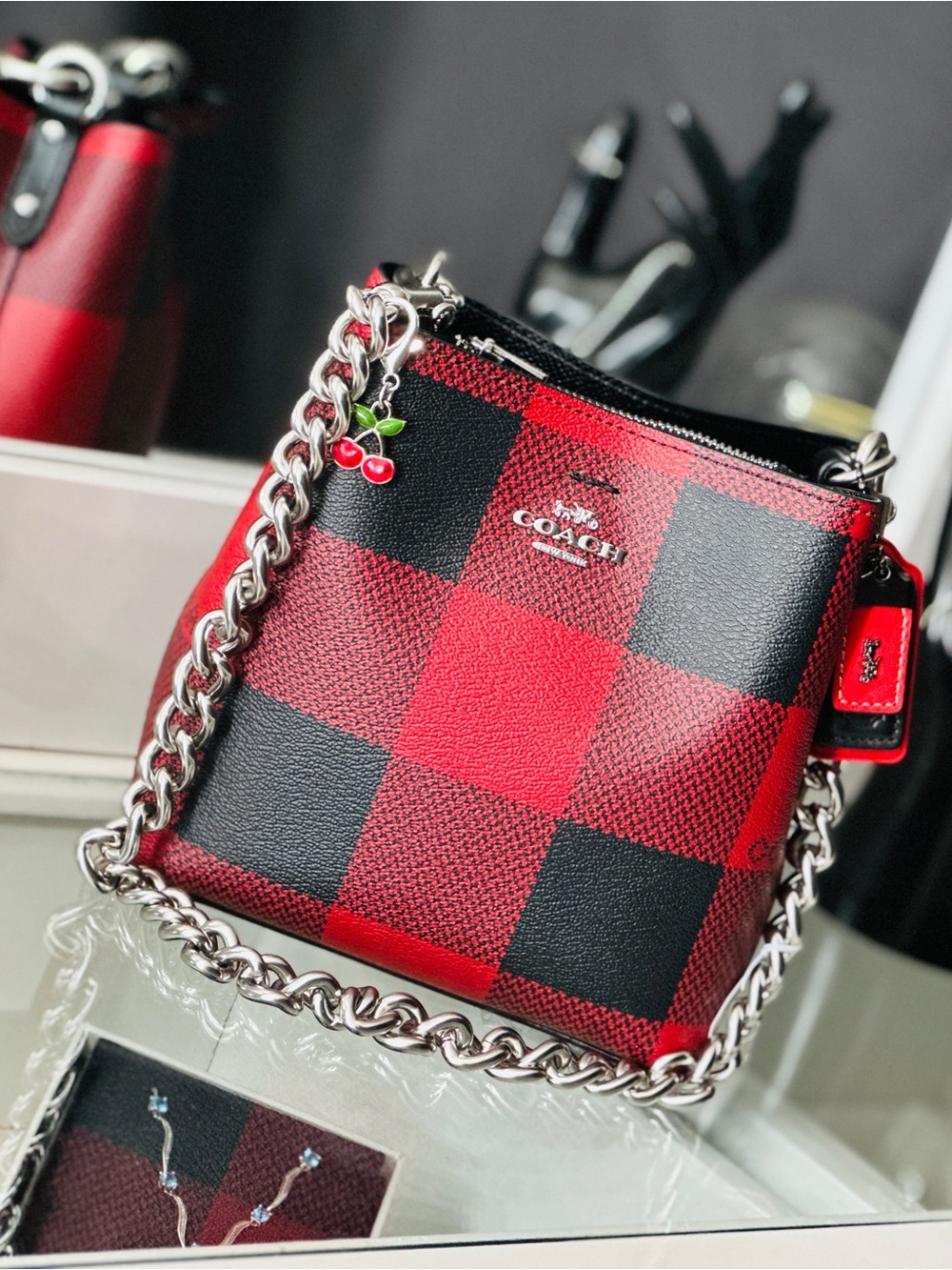 COACH Mini Town Bucket
Bag in Buffalo Plaid (Style C7267)